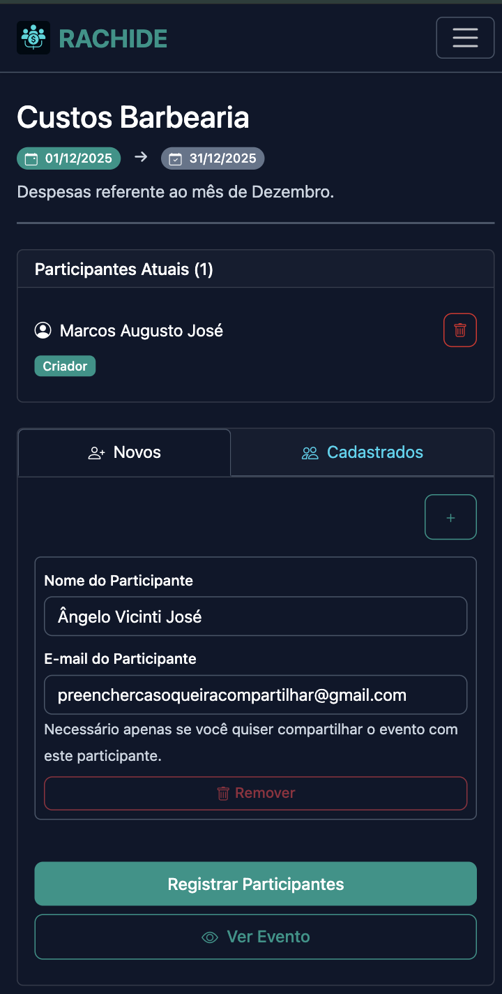 Captura de tela de adicionar participantes