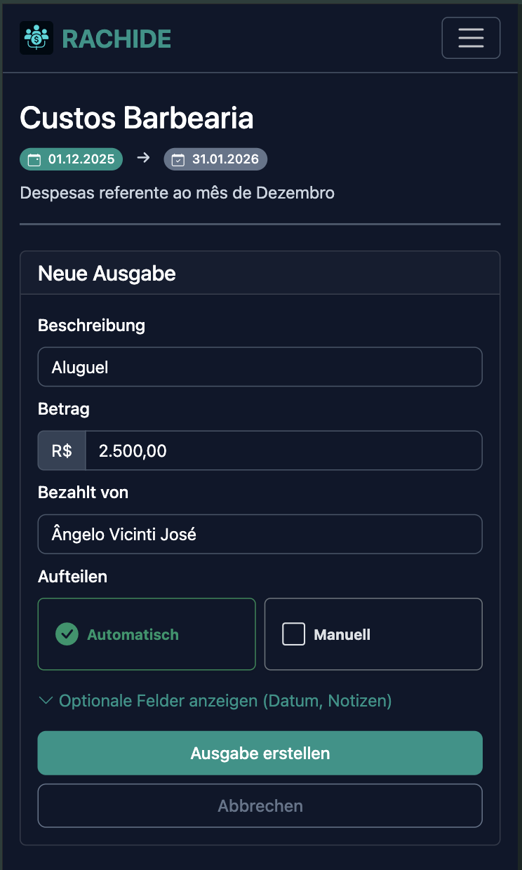 Ausgabe hinzufügen Screenshot